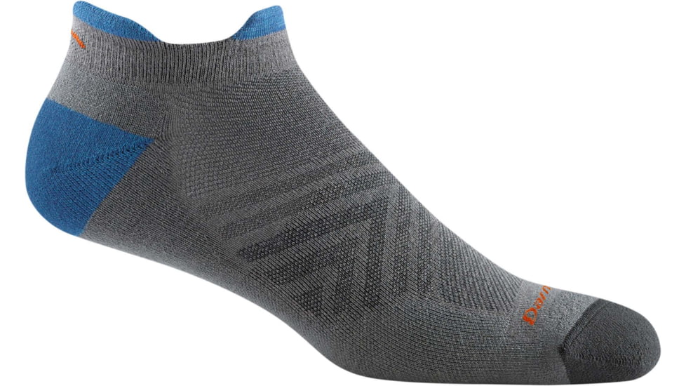 Darn Tough Coolmax Run No Show Tab Ultra-Lightweight Cushion Running Sock - Mens, Gray, Extra Large, 1054-GRAY-XL-DARN