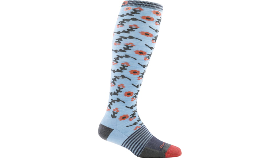 Darn Tough Daisy Chain Knee High Light Cushion Sock - Womens, Light Blue, Small, 1694-LIGHT-BLUE-S-DARN