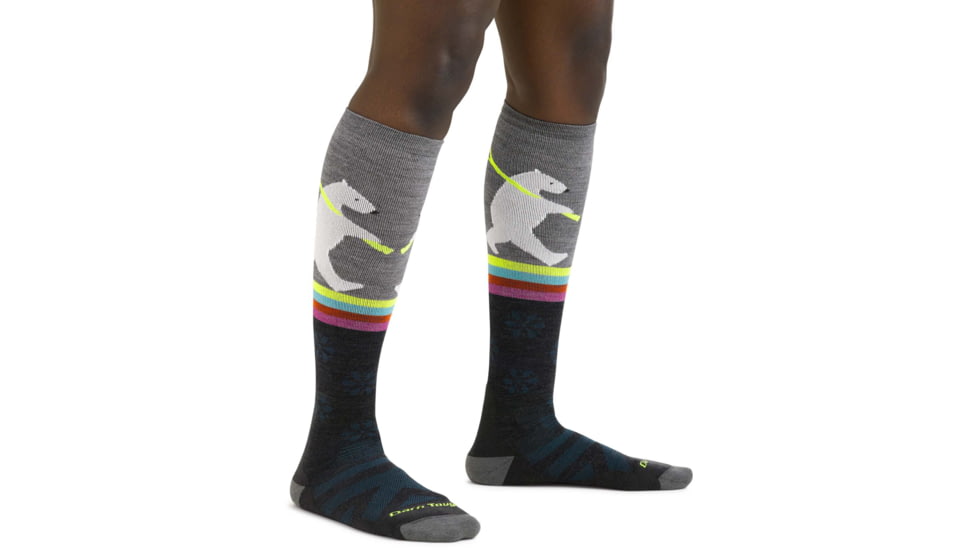 Darn Tough Due North Over-The-Calf Midweight w/ Cushion Ski Sock - Womens, Gray, Small, 8025-GRAY-S-DARN