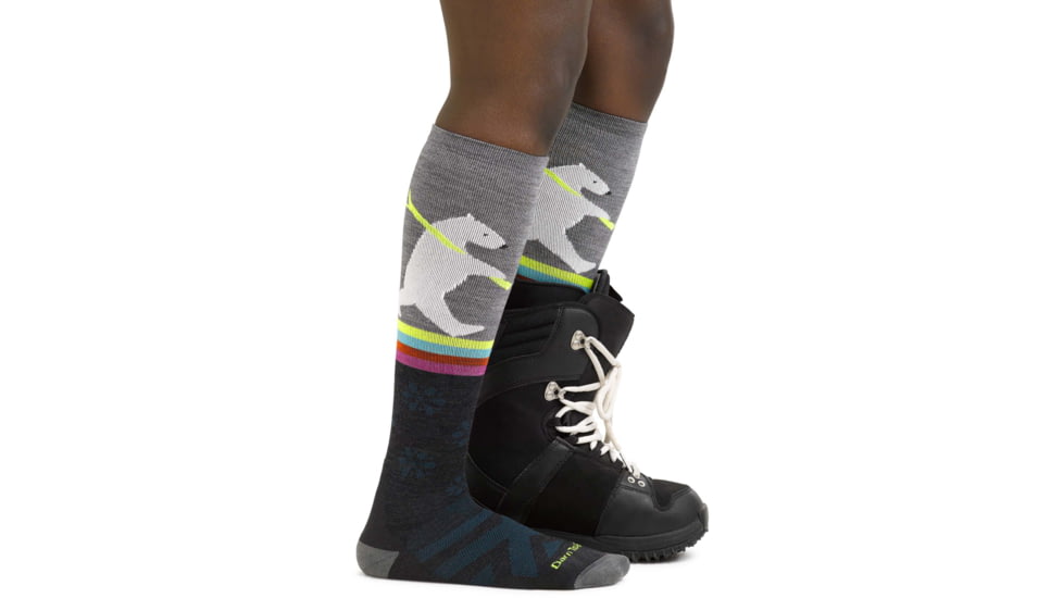 Darn Tough Due North Over-The-Calf Midweight w/ Cushion Ski Sock - Womens, Gray, Small, 8025-GRAY-S-DARN
