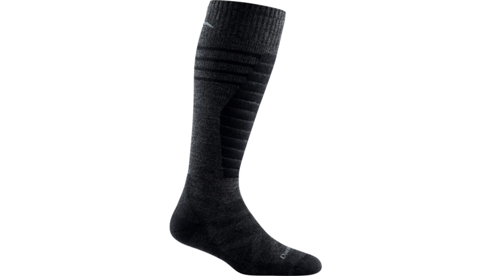Darn Tough Edge OTC Midweight Sock with Cushion w/ Padded Shin, Female, Charcoal, Large, 8013-CHARCOAL-L-DARN