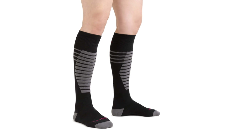 Darn Tough Edge Thermolite OTC Midweight w/ Cushion w/ Padded Shin Ski Sock - Womens, Black, Small, 8030-BLACK-S-DARN