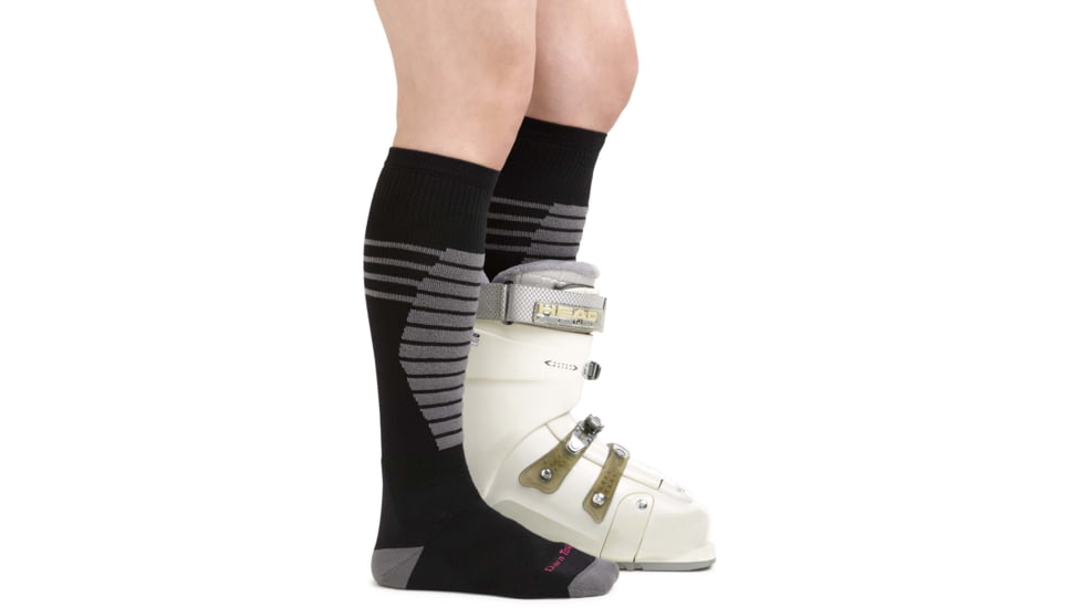 Darn Tough Edge Thermolite OTC Midweight w/ Cushion w/ Padded Shin Ski Sock - Womens, Black, Small, 8030-BLACK-S-DARN