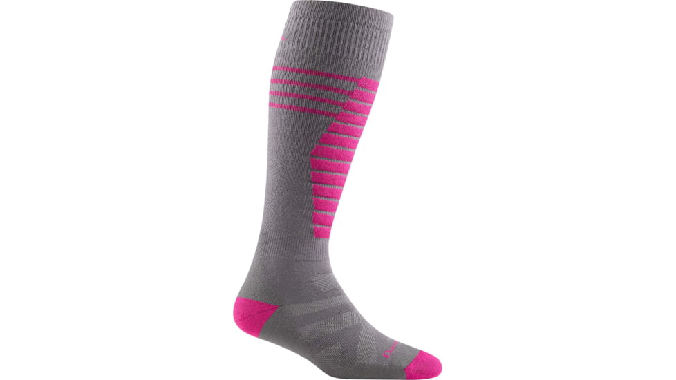 Darn Tough Edge Thermolite OTC Midweight w/ Cushion w/ Padded Shin Ski Sock - Womens, Gray, Large, 8030-GRAY-L-DARN