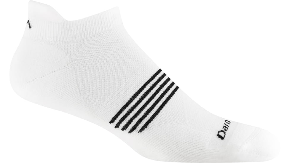 Darn Tough Element No Show Tab Lightweight w/ Cushion Socks - Mens, White, Large, 1116-WHITE-L-DARN