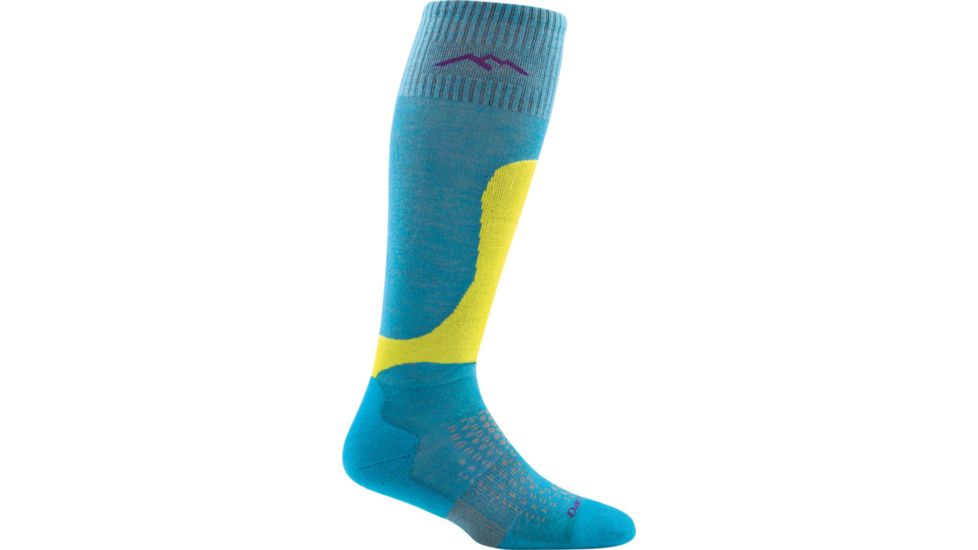 Darn Tough Fall Line Over-the-Calf Padded Light Cushion Sock - Womens, Blue, Medium, 1881-BLUE-M-DARN