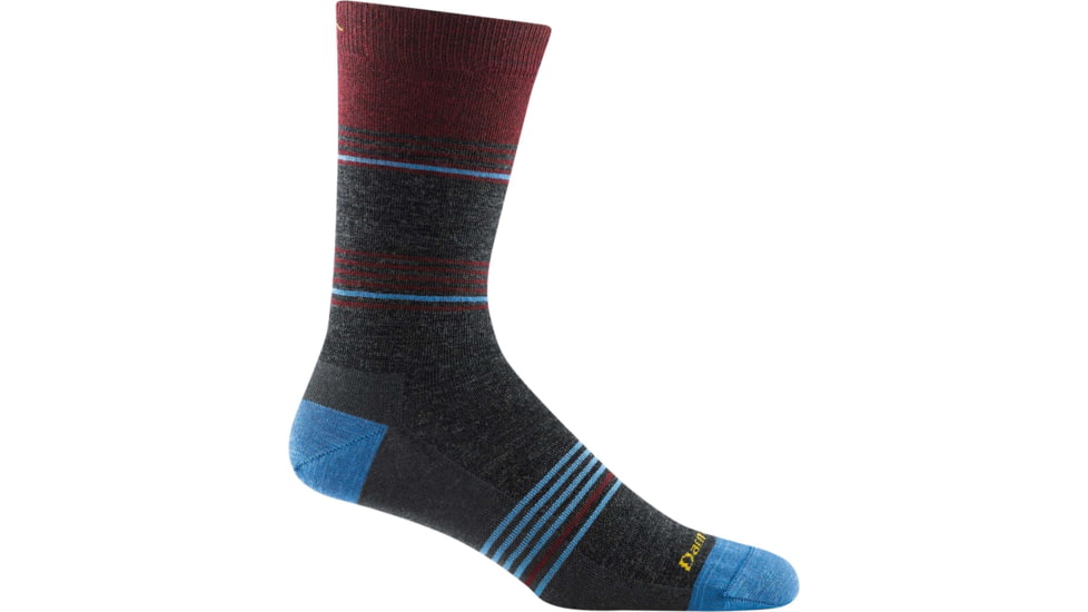 Darn Tough Flash Stripe Crew Lightweight Sock - Mens, Charcoal, Medium, 6062-CHARCOAL-M-DARN
