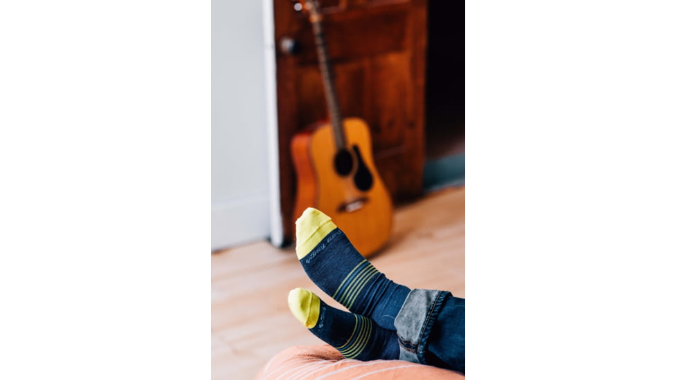 Darn Tough Flash Stripe Crew Lightweight Sock - Mens, Denim, Medium, 6062-DENIM-M-DARN