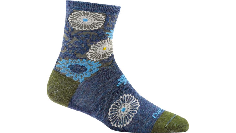 Darn Tough Floral Shorty Sock - Womens, Denim, Small, 1665-DENIM-S-DARN