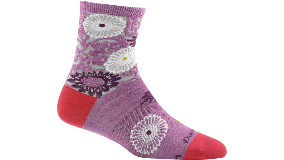 Darn Tough Floral Shorty Sock - Womens, Violet, Small, 1665-VIOLET-S-DARN