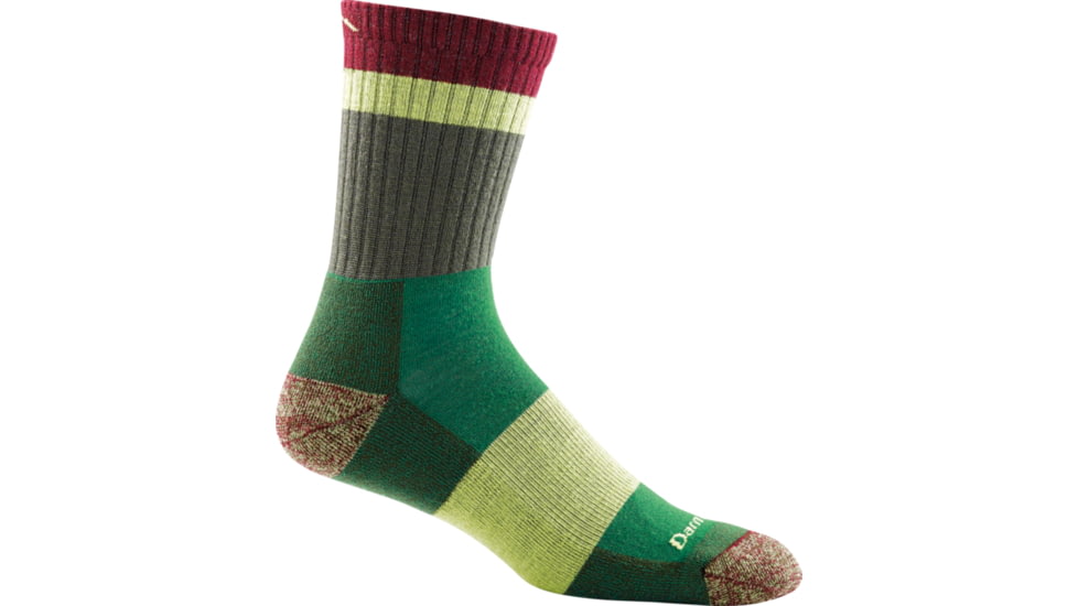 Darn Tough Heady Stripe Micro Crew Light Cushion Sock - Mens, Green, Medium, 1924-GREEN-M-DARN