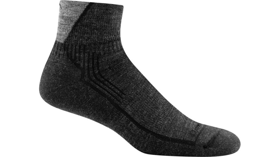 Darn Tough Hiker 1/4 Cushion Sock - Mens, Black, Medium, 1959-BLACK-M-DARN