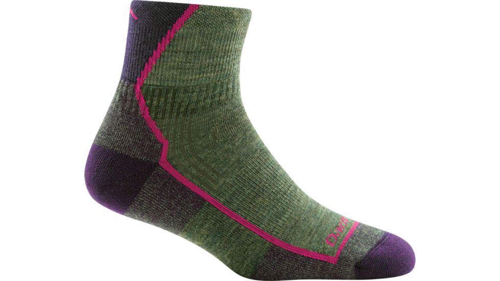 Darn Tough Hiker 1/4 Cushion Sock - Womens, Moss Heather, Small, 1958-MOSS-HEATHER-S-DARN