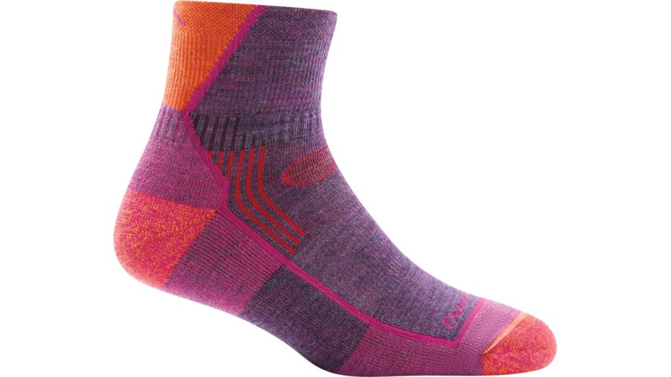 Darn Tough Hiker 1/4 Cushion Sock - Womens, Plum Heather, Small, 1958-PLUM-HEATHER-S-DARN