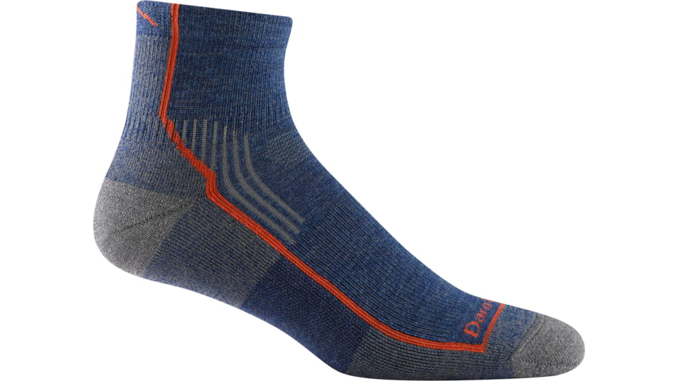 Darn Tough Hiker 1/4 Midweight Sock with Cushion - Mens, Dusk Denim, X-Large, 1959-DUSK-DENIM-XL-DARN