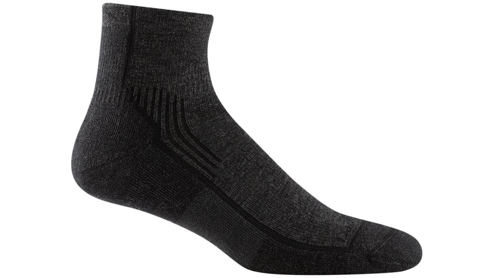 Darn Tough Hiker 1/4 Midweight Sock with Cushion - Mens, Onyx Black, XX-Large, 1959-ONYX-BLACK-XXL-DARN