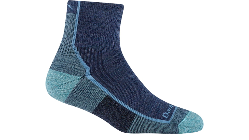 Darn Tough Hiker 1/4 Midweight Socks w/Cushion - Womens, Blue Jay, Small, 1958-BLUE-JAY-S-DARN