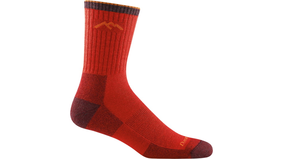 Darn Tough Hiker Micro Crew Midweight Hiking Sock w/Cushion - Mens, Lava, Medium, 642249176421