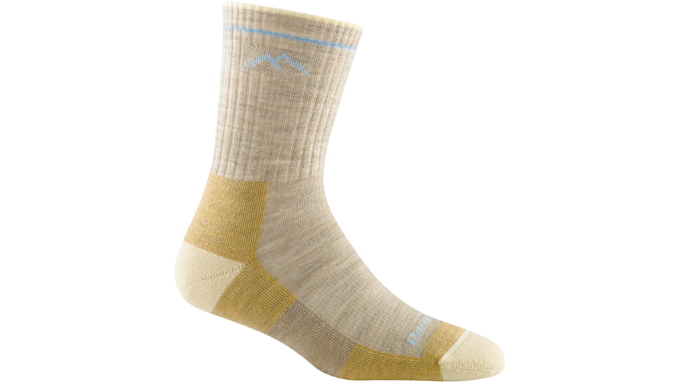 Darn Tough Hiker Micro Crew Midweight Hiking Sock w/Cushion - Womens, Oatmeal, Medium, 642249176384