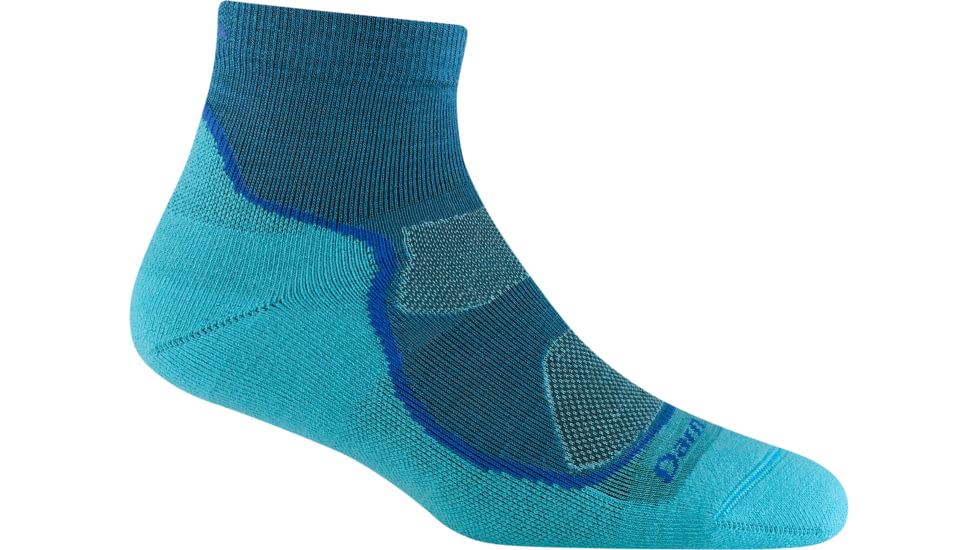 Darn Tough Light Hiker 1/4 Lightweight with Cushion Socks - Womens, Cascade, Small, 1987_CASCADE_S_DARN