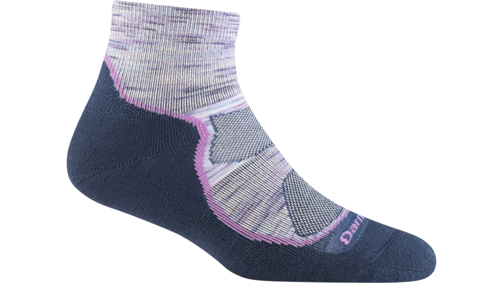 Darn Tough Light Hiker 1/4 Lightweight with Cushion Socks - Womens, Cosmic Purple, Medium, 1987_COSMIC_PURPLE_M_DARN