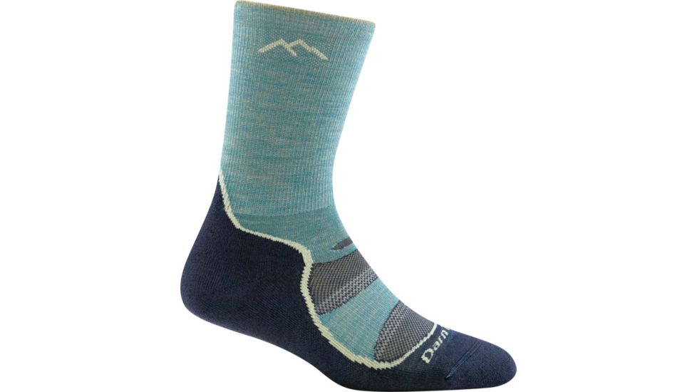 Darn Tough Light Hiker Micro Crew Light Cushion Sock - Womens, Aqua, Large, 1967-AQUA-L-DARN