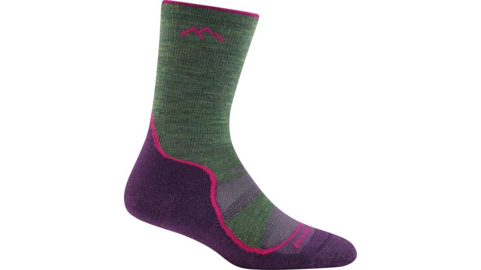 Darn Tough Light Hiker Micro Crew Light Cushion Sock - Womens, Moss, Large, 1967-MOSS-L-DARN