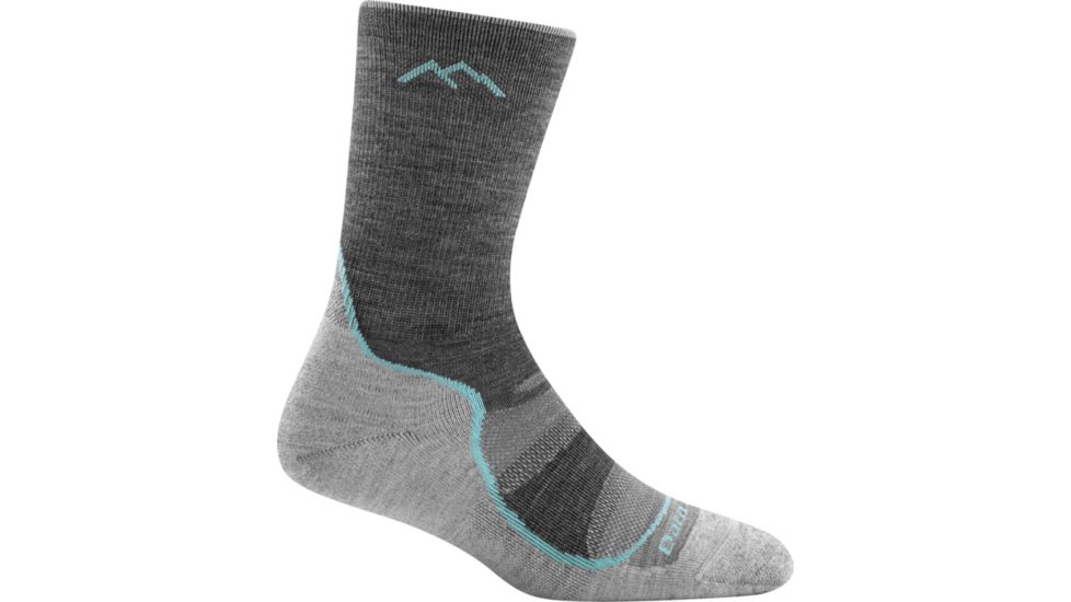 Darn Tough Light Hiker Micro Crew Light Cushion Sock - Womens, Slate, Large, 1967-SLATE-L-DARN