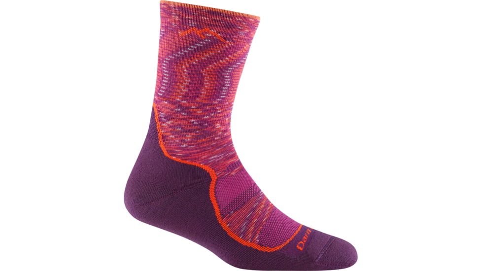 Darn Tough Light Hiker Micro Crew Lightweight w/ Cushion Socks - Womens, Lunar Pink, Small, 1967-LUNAR-PINK-S-DARN