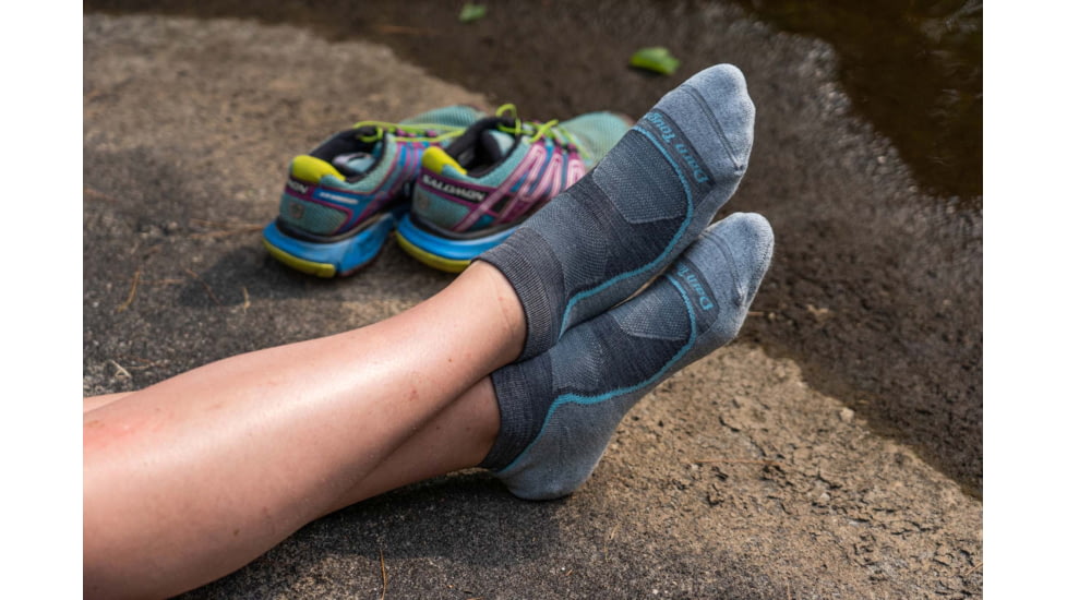 Darn Tough Light Hiker No Show Lightweight Hiker Sock - Womens, Slate, Small, 1986-SLATE-S-DARN