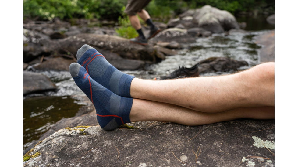 Darn Tough Light Hiker No Show Lightweight Hiking Sock - Mens, Denim, Medium, 1990-DENIM-M-DARN