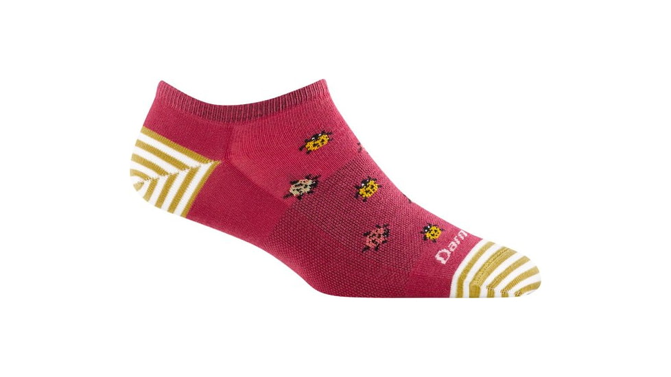 Darn Tough Lucky Lady No Show Lightweight Socks - Womens, Cranberry, Large, 6074-CRANBERRY-L-DARN