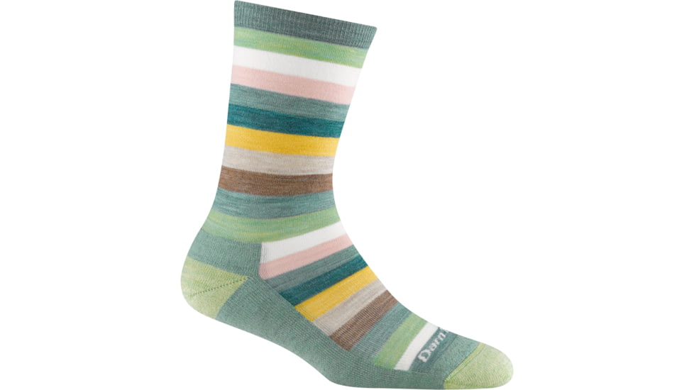 Darn Tough Mystic Stripe Crew Lightweight w/ Cushion Socks - Womens, Seafoam, Small, 1644-SEAFOAM-S-DARN