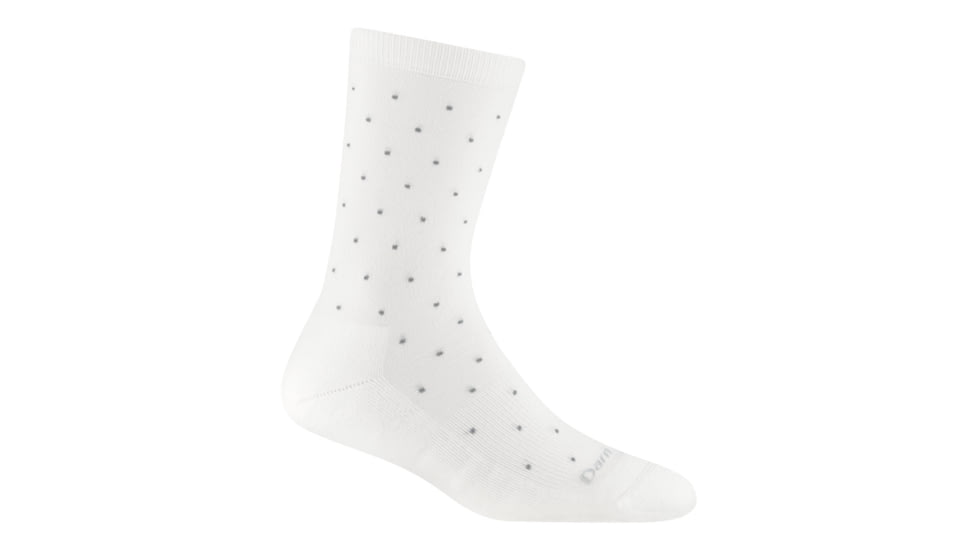 Darn Tough Pin Drop Crew Lightweight with Cushion Socks - Womens, White, Large, 6110-WHITE-L-DARN