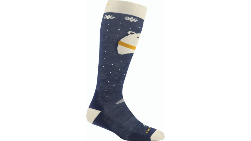 Darn Tough Polar Bear OTC Midweight w/ Cushion/ Padded Shin Socks - Kids, Blue, Large, 3802-BLUE-L-DARN