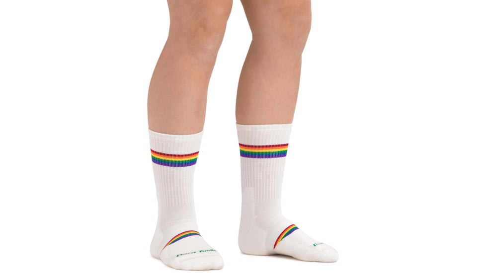 Darn Tough Prism Jr. Crew Lightweight Sock - Kids, White, Small, 3031-WHITE-S-DARN