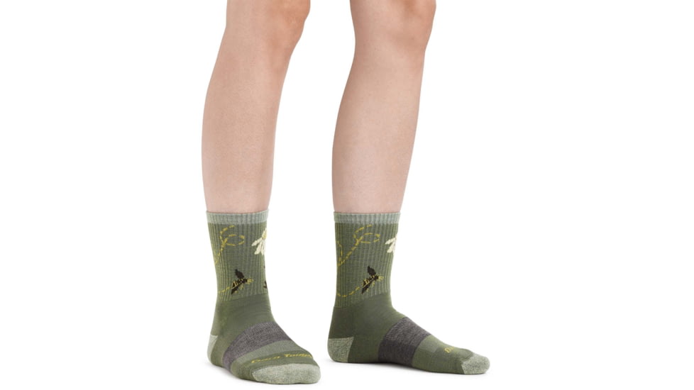 Darn Tough Queen Bee Micro Crew Lightweight Hiking Sock - Womens, Willow, Medium, 1988-WILLOW-M-DARN