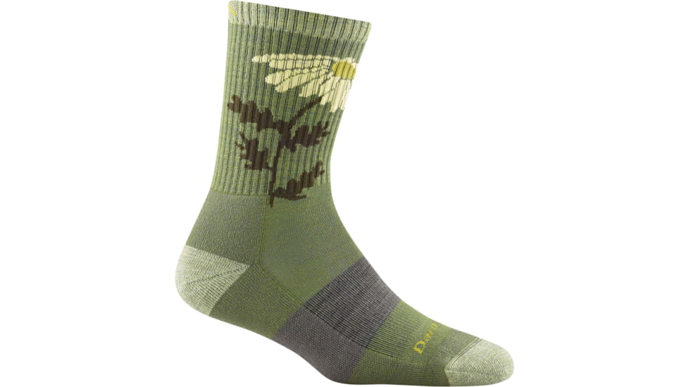 Darn Tough Queen Bee Micro Crew Lightweight Hiking Sock - Womens, Willow, Medium, 1988-WILLOW-M-DARN