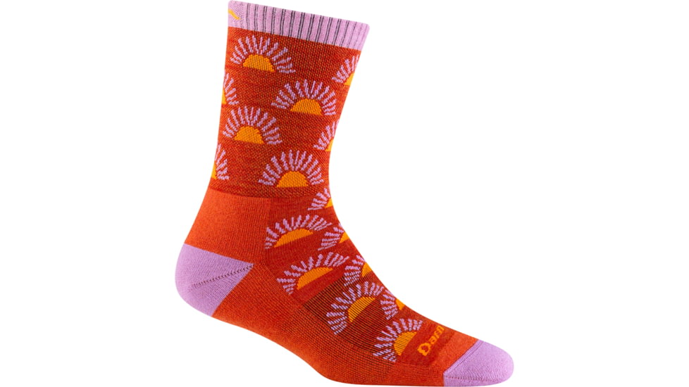 Darn Tough Ray Day Micro Crew Lightweight with Cushion Socks - Womens, Tomato, Large, 5009_TOMATO_L_DARN