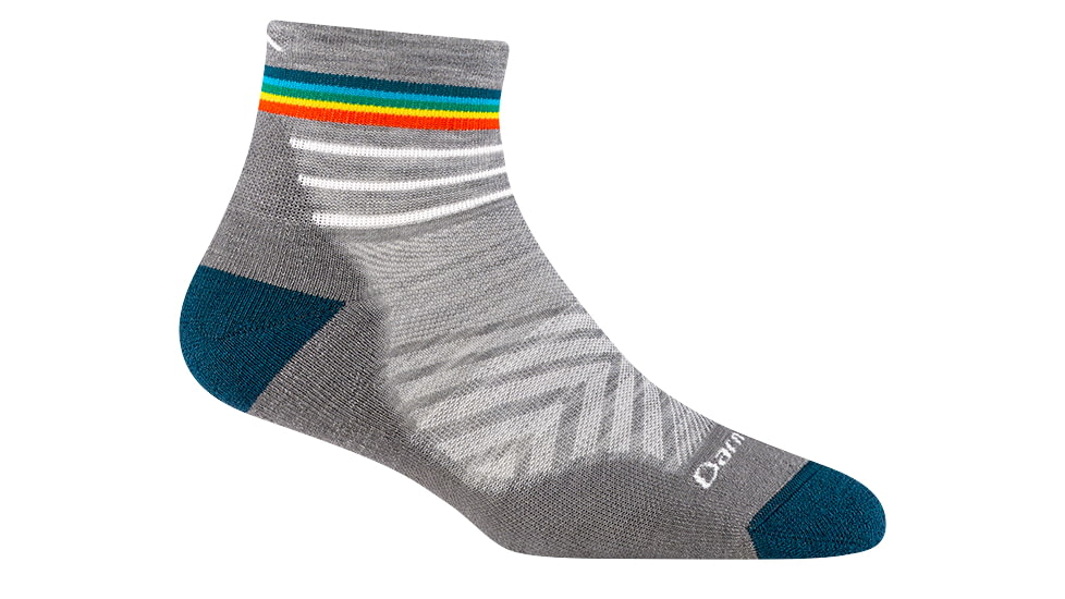 Darn Tough Run 1/4 Ultra-Lightweight Socks w/Cushion - Womens, Gray, Large, 1048-GRAY-L-DARN
