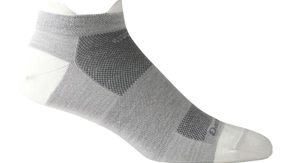 Darn Tough Run/Bike No-Show Tab Ultra-Light Sock - Men's-White-Medium