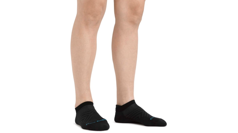 Darn Tough Run Coolmax No Show Tab Ultra-Lightweight Running Sock - Womens, Black, Large, 1051-BLACK-L-DARN