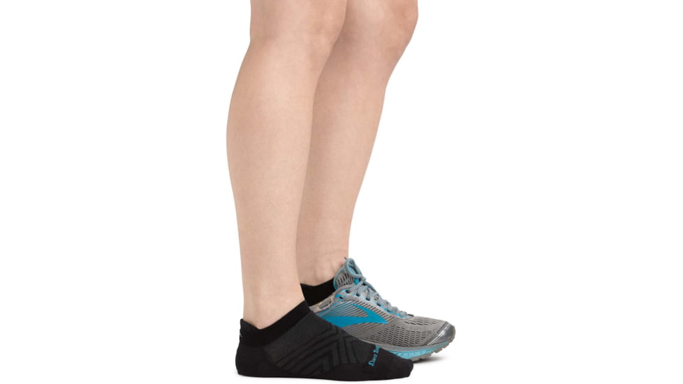 Darn Tough Run Coolmax No Show Tab Ultra-Lightweight Running Sock - Womens, Black, Large, 1051-BLACK-L-DARN