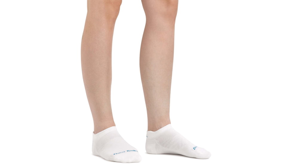 Darn Tough Run Coolmax No Show Tab Ultra-Lightweight Running Sock - Womens, White, Medium, 1051-WHITE-M-DARN