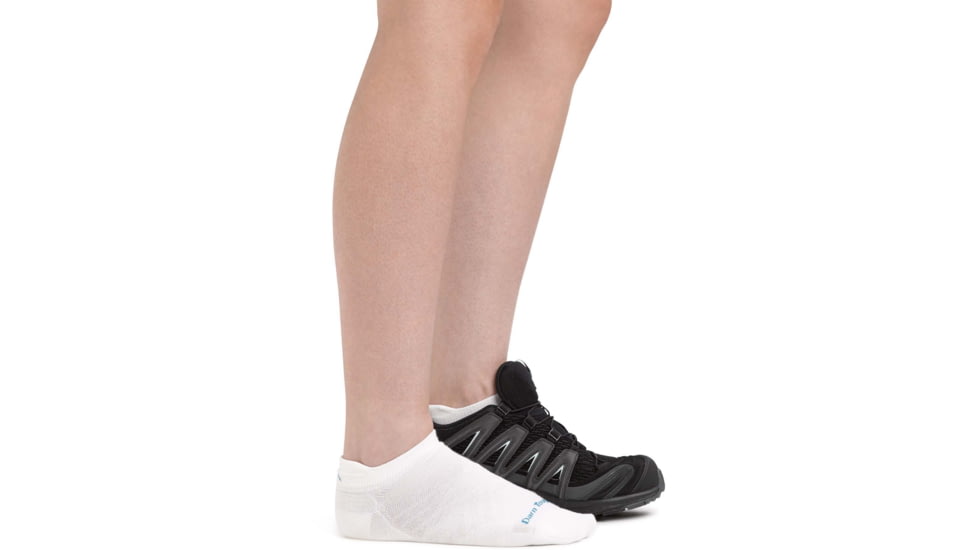 Darn Tough Run Coolmax No Show Tab Ultra-Lightweight Running Sock - Womens, White, Medium, 1051-WHITE-M-DARN