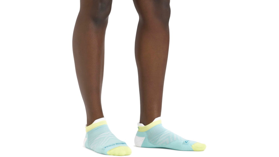 Darn Tough Run Coolmax No Show Tab Ultra-Lightweight w/ Cushion Running Sock - Womens, Aqua, Small, 1052-AQUA-S-DARN