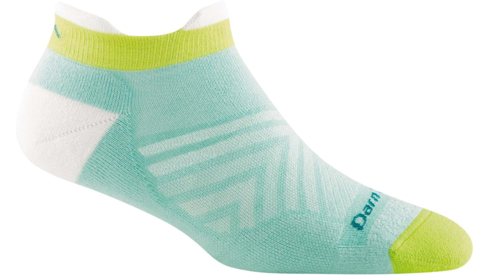 Darn Tough Run Coolmax No Show Tab Ultra-Lightweight w/ Cushion Running Sock - Womens, Aqua, Small, 1052-AQUA-S-DARN