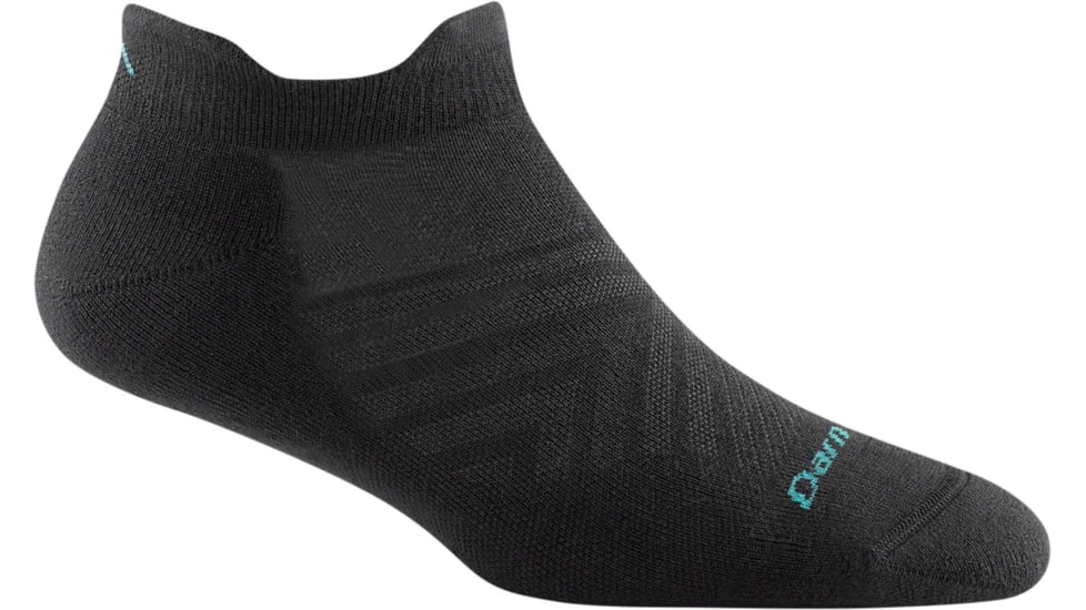 Darn Tough Run Coolmax No Show Tab Ultra-Lightweight w/ Cushion Running Sock - Womens, Black, Large, 1052-BLACK-L-DARN