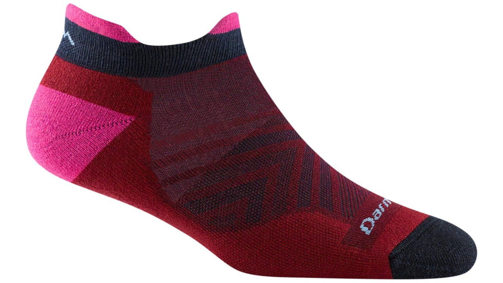Darn Tough Run No Show Tab Ultra-Lightweight Running Sock w/Cushion - Womens, Burgundy, Small, 1047-BURGUNDY-S-DARN