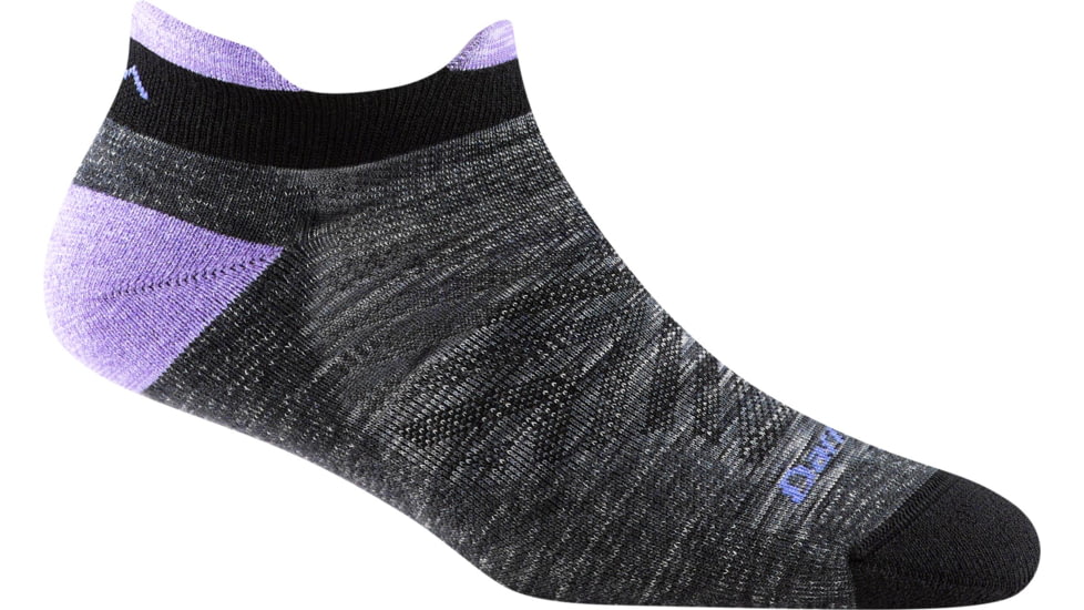 Darn Tough Run No Show Tab Ultra-Lightweight Running Sock w/Cushion - Womens, Space Gray, Medium, 1047-SPACE-GRAY-M-DARN